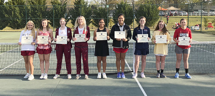 2019 girls All-Marshall County tennis team